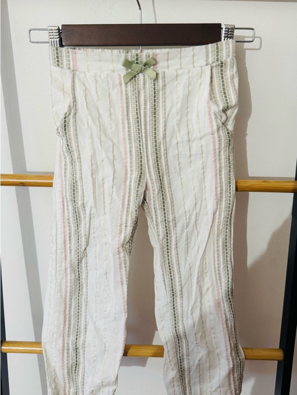 Unlisted Striped Lounge Pants in White, Olive & Pink